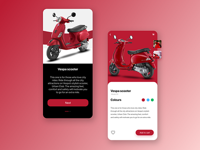 VESPA SCOOTER APP UI CONCEPT 3d animation finance graphic design logo motion graphics