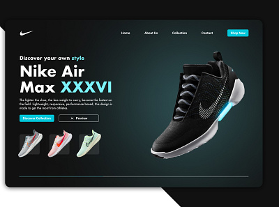 Nike Landing page concept branding figma graphic design ui