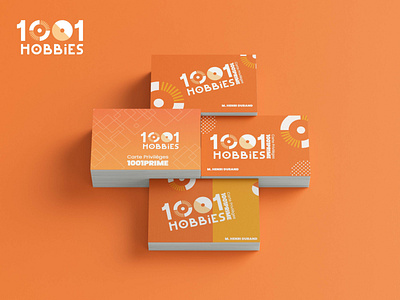 1001Hobbies Promo card branding illustration logo typography