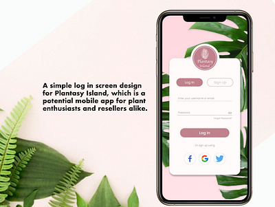 Plantasy Island Login Screen app dailyui design ui