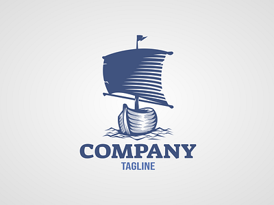 Classic Boat Logo classic design engraved logo ship logo vintage