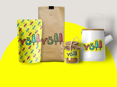 YOLL corporate styles brand branding different fillings logo style waffles yoll