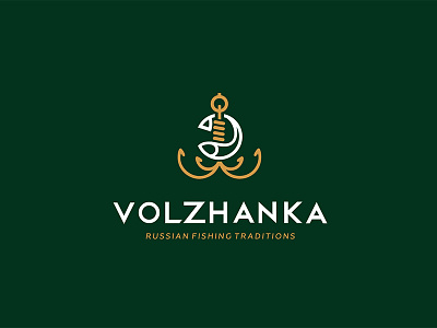 Volzhanka-fishing equipment brand brandidentity branding company design identity illustration logo logotype typography