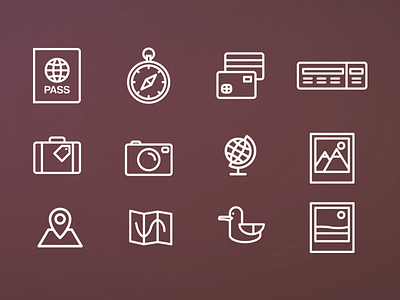 Travel icons pack 