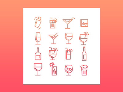 Birthday Drinks Icons beer cocktail drinks freebie icons party shaker vector