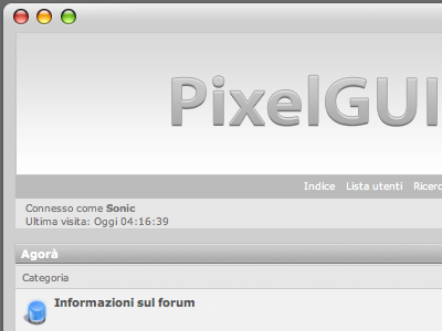 PixelGUI Forum css forum html osx punbb site ui website