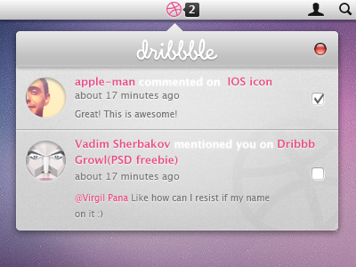 Notifications (for Dribbble)