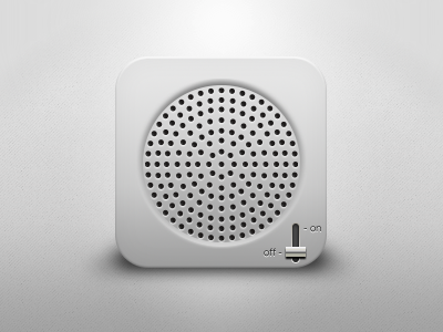 Dieter Rams style speaker icon