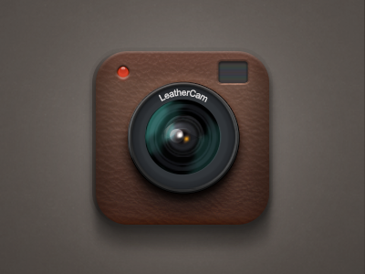 LeatherCam camera icon leather lens ui