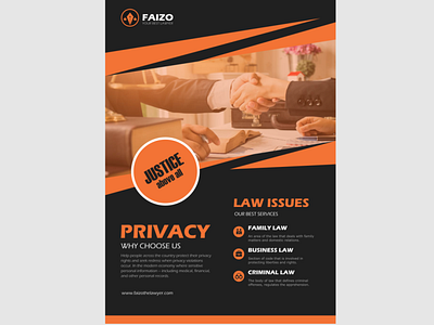 Flyer design for lawyer office. branding flyer graphic design vector