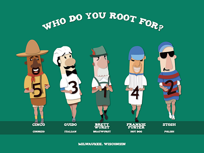 Sausage Race illustration brewers baseball milwaukee