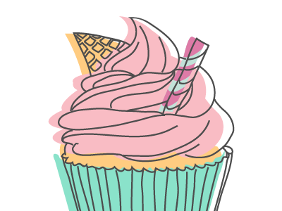 Cupcakes! colors cupcake vector