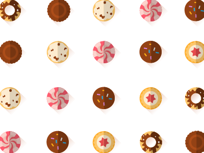 sweets flat pattern shadow sweets vector