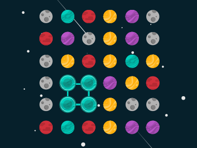 Space color dots game match planets pluto space vector