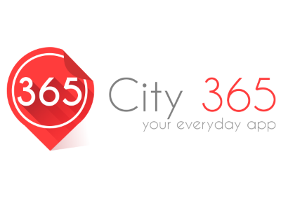 City 365 365 check in city logo offer vector