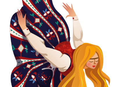 Norwegian lady bunad costume europe folklore illustration norway vector