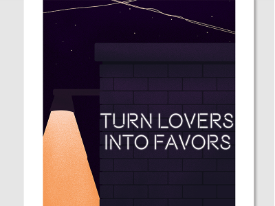 Lovers city illustration lovers night poster sky