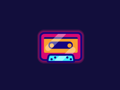 Mixtape 80s casette icon retro tape vector