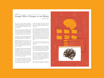 Changes to our Brains brain computer concept conceptual domestika drawing editorial editorial design editorial illustration folders google illustration minimal vector