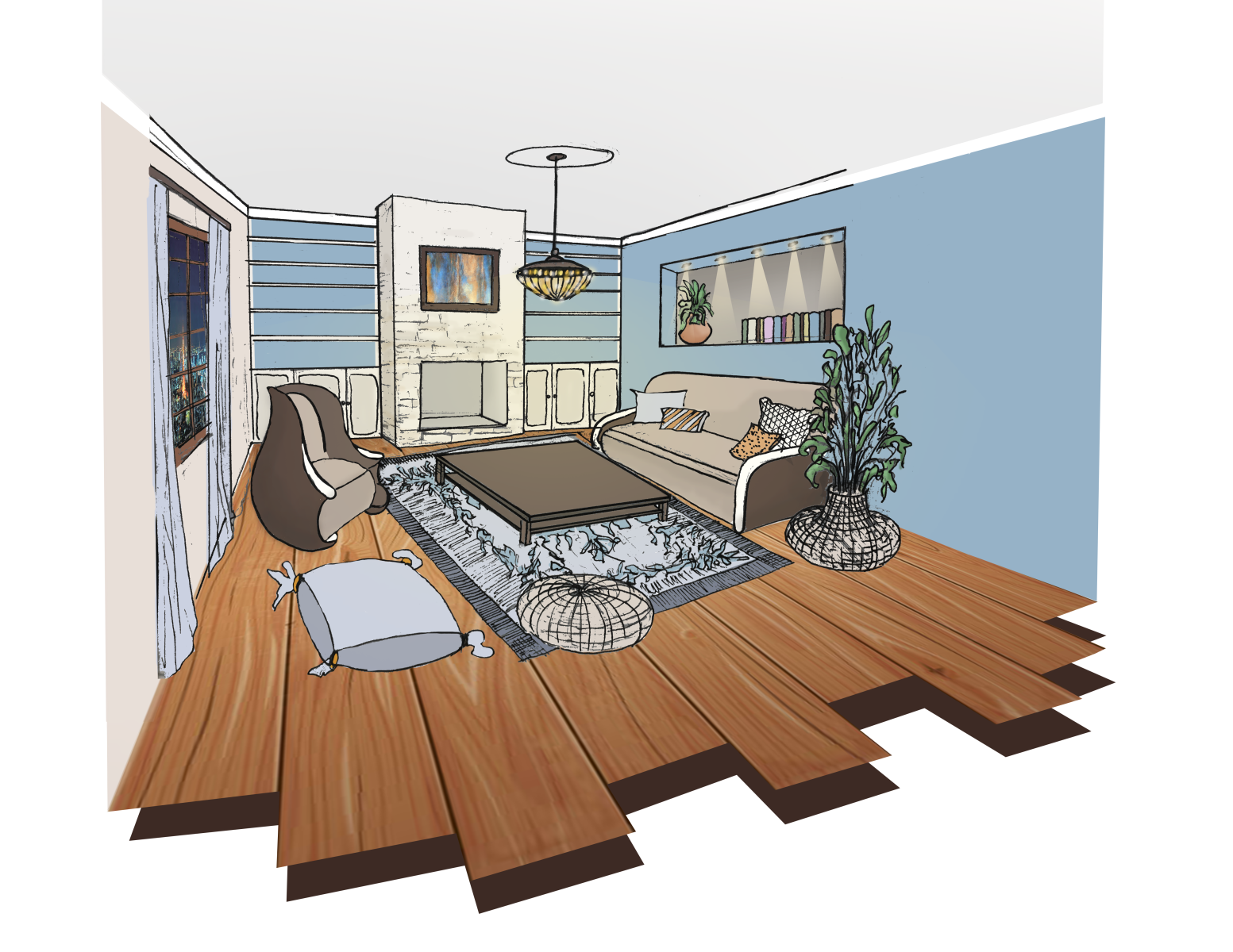 Interior Design Sketch By Katerina Bedacheva Graphic And Interior 