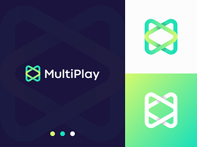 MultiPlay - Logo Design abstract logo app icon app logo brand identity branding gradient logo logo logo design modern logo play logo