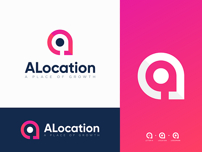 ALocation - Logo Design abstract logo agency logo app logo branding clean logo concept logo gradient logo letter a logo location logo logo logo design modern logo website logo