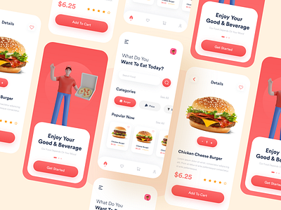 Fast Food App Design app design burger app delivery app fast food app food and drink food app food delivery app food mobile app mobile app design resturent app ui design