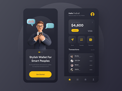 Dark UI - Wallet App