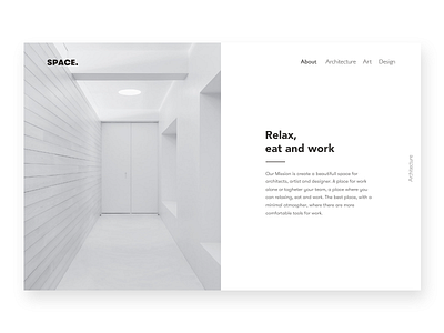 Space design minimal uidesign website