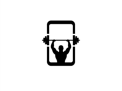 fitness by phone. app branding design flat illustration logo vector