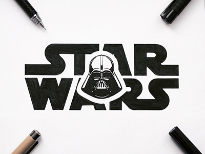 Star Wars art darth vader star wars illustration letters type typography handlettering lettering