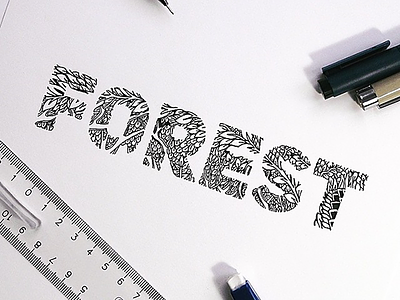 Forest Type calligraphy font forest handlettering lettering letters type typography