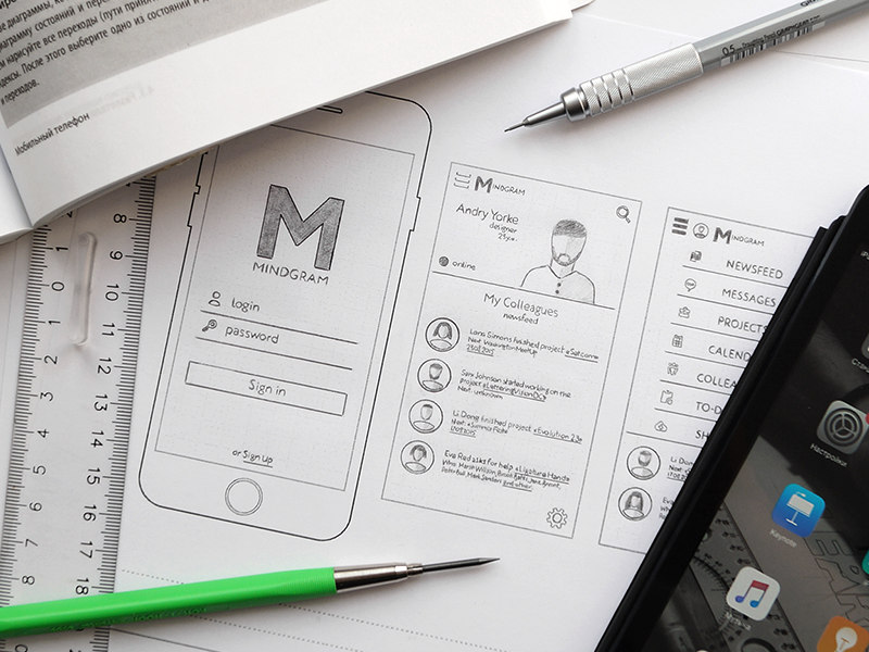 Mindgram: CRM system for your business crm progress wireframe ui sketching prototype iphone ipad mobile app