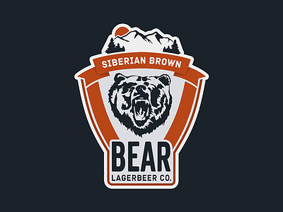 Bear Lager bear beer emblem lager lettering logotype mountain mountains siberia sticker