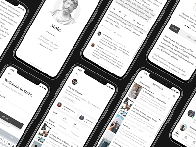 Stoic. Application article authors blog card mobile mobile app mobile app design mobile design mobile ui podcast preloader product design profile sign in stoic stoicism ui ux writers