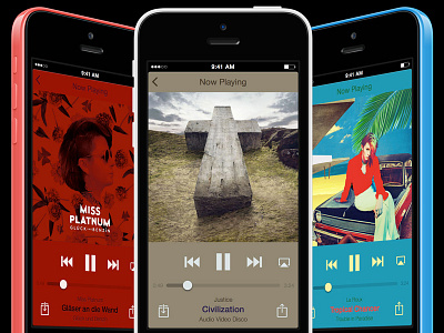 Music App Cover View app colors cover ios iphone music ui