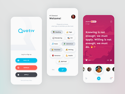 Quotive - mobile app app ios app iphone app mobile mobile app ui ux