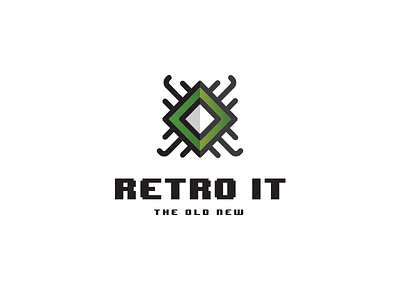 Retro IT branding design it logo musem retro