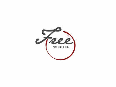 Free Wine Pub branding design logo pub