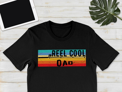 Reel Cool Dad Retro Vintage T Shirt