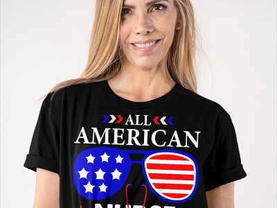All American Nurse 4th Of July Patriotic T-Shirt