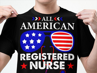 All American Registered Nurse 4th Of July T-Shirt happyindependenceday