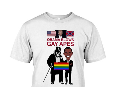 Obama Blows Gay Apes US Flag And Vintage T-shirt fry