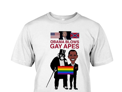 Obama Blows Gay Apes US Flag And Vintage T-shirt