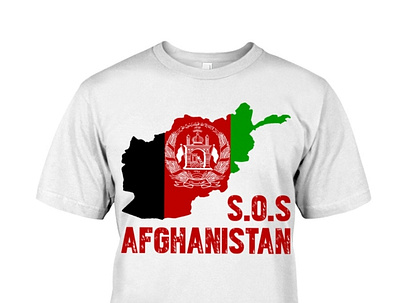 SOS Afghanistan Afghanistan Flag Map T-Shirt afghanstar