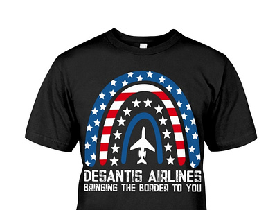 Desantis Airlines Bringing The Border To You T-Shirt rainbow