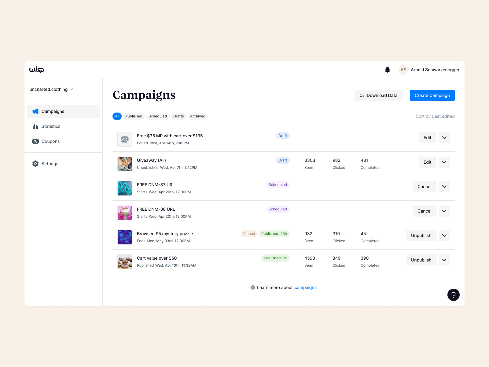 Wisp · Campaigns by Aleksander Sucheta on Dribbble