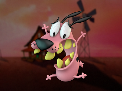 Character Courage the Cowardly Dog 3d blender character cinema4d design illustration zbrush