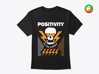 Positivity is power, motivational quotes T-shirt illustration logo motion graphics