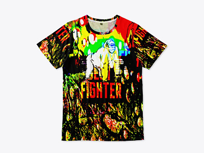 Best Fighter, colorful apes art T-shirt